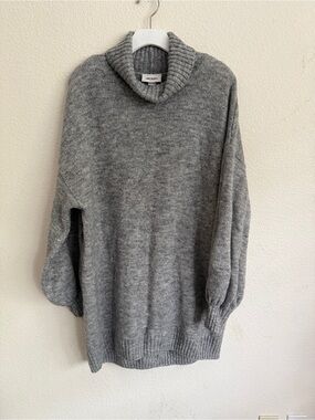 Monki Gray Oversized Cowl Neck Sweater Dress size Medium